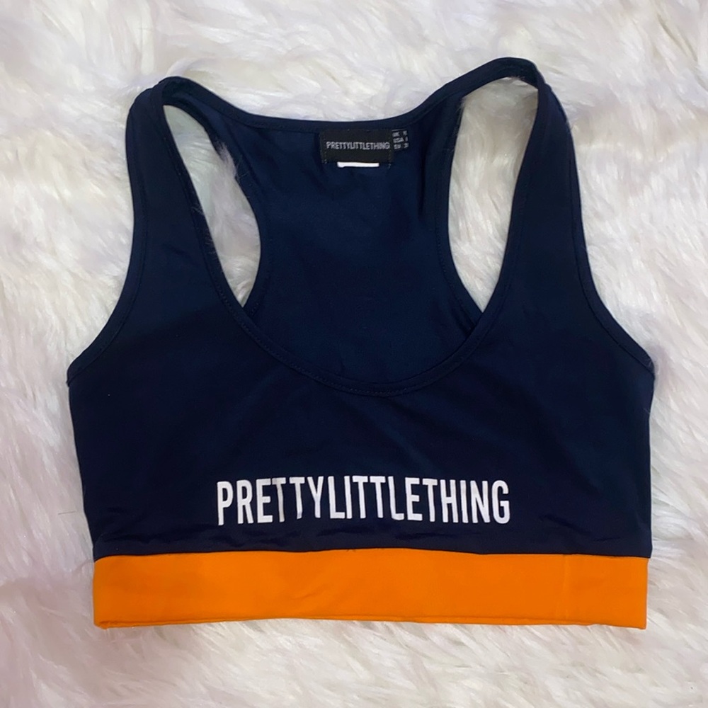Pretty Little Thing Blue/Orange Sports Bra